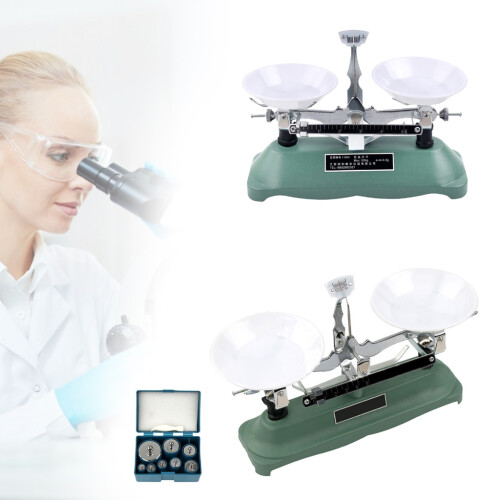 Milue Tray Balance Scale with Weights Set Chemical Physics Laboratory Teaching Tool 1
