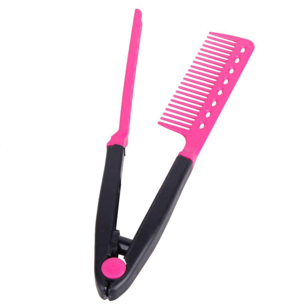 Unisex Hair Straightening Comb With Antistatic Smooth Finish, Vshaped Hair Styling Detangling Tool