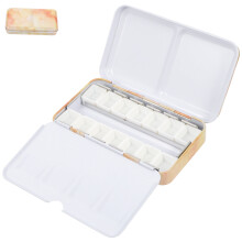 Mixing Palette Paint Empty Watercolor Painting Tray Pallet Half Pan Student Travel