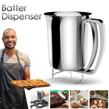 Hand-held Cake Pancake Batter Dispenser, Stainless Steel Batter Funnel Kitchen Tool for Smooth Distribution