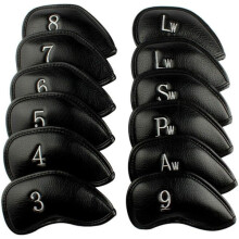 Golf Iron Head Covers, Synthetic Leather Headcovers with Numbers, Deluxe Value, Set of 12