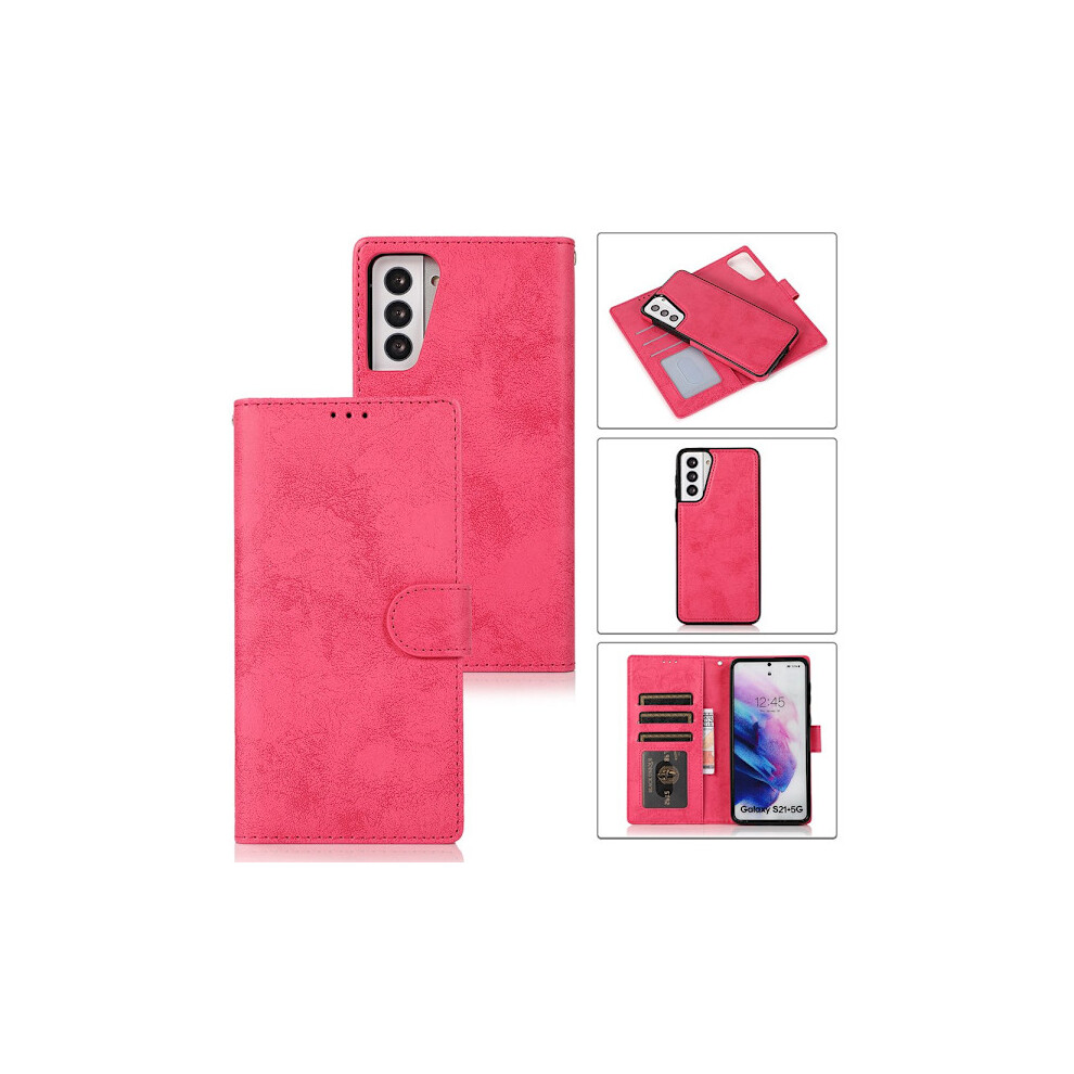 Compatible With Samsung Galaxy S21 - Leman Wallet Case (Dual Function) Pink 9175034951305