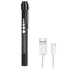 Rechargeable Pen Light with Pupil Gauge LED Penlights,USB Penlight Gifts for Nurses Nursing Student