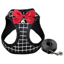 Small Dog Leash, Cat Harness for Pets Black XS