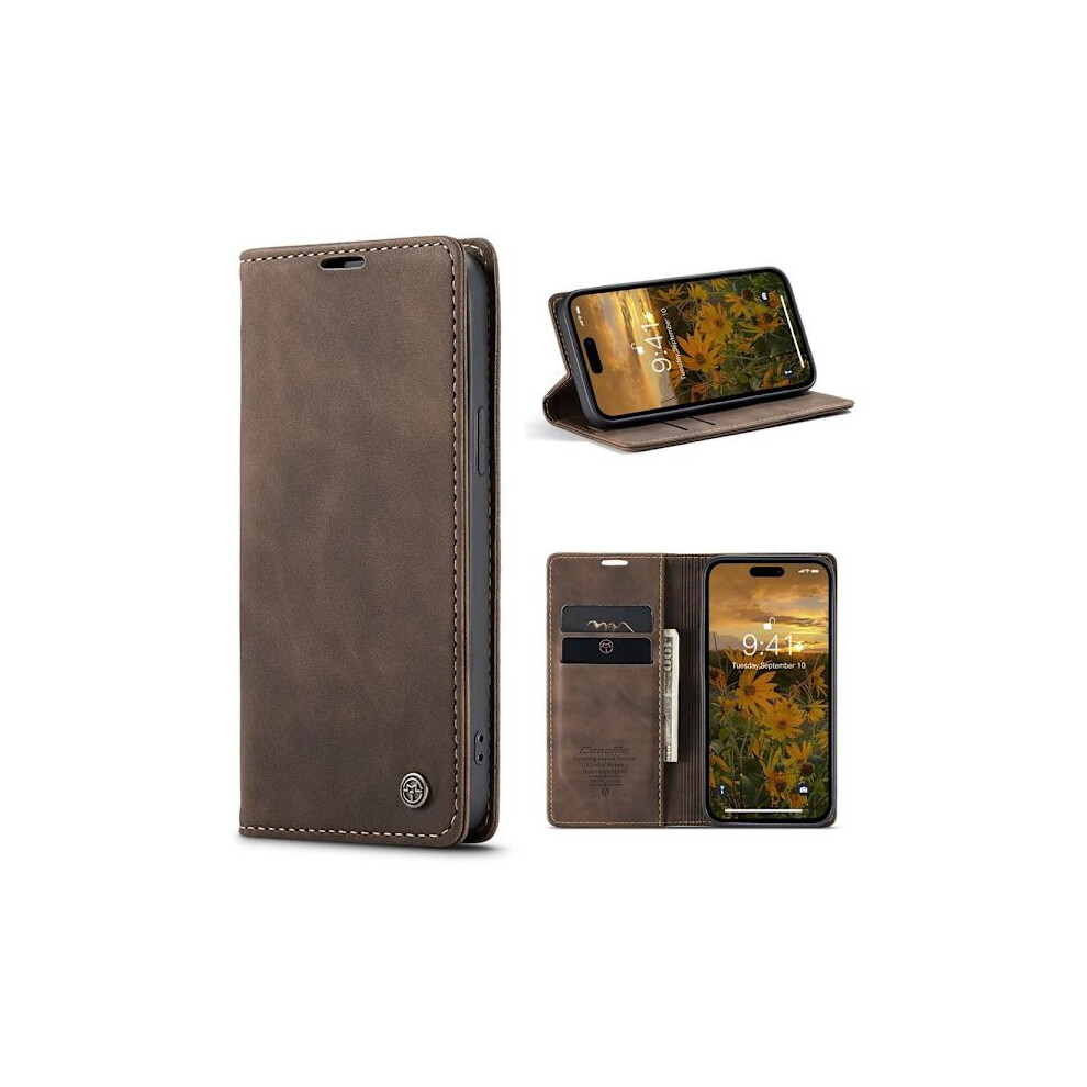 Caseme Wallet Case Compatible With Iphone 15 Pro - Coffee Dark Brown 9175034951251