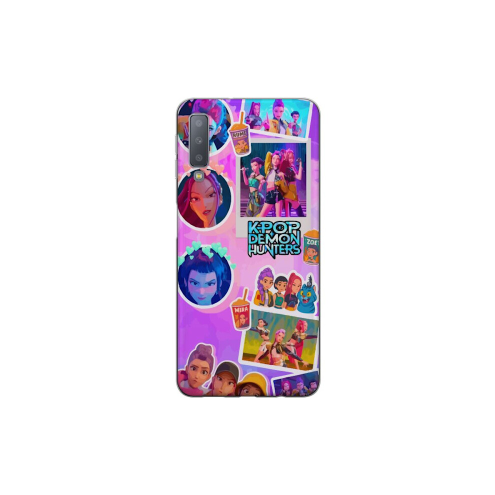 Compatible With Samsung Galaxy A7 (2018) Transparent Case Kawaii Kpop Demon Hunters Vinyl Collectible 9175034950926