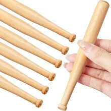 IMCBSTT 6 Pcs Mini Baseball Bat 6 Inch Unfinished Small Wooden Bats Unpainted Wood Baseball Bats for Painting Keychain Action