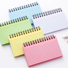 Carnet de poche Lksixu 3x5", 50 feuilles/100 pages, papier ligné épais 110 g/m², couverture imperméable, reliure spirale détachable - Bleu