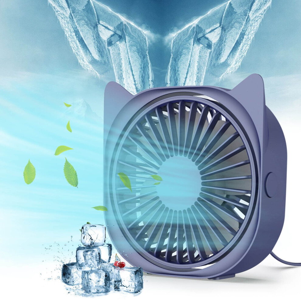 Ozmmyan Portable Mini Fan, 3 Speeds, Night Light, 360 Rotation, Usb Charging, Quiet Tabletop Fan Compatible With Home, Bedroom 9482828982996