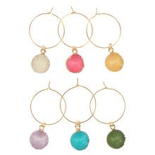 6Pcs Bar Wine Glass Charms Wine Glass Decors Colorful Drink Markers Mixed Color