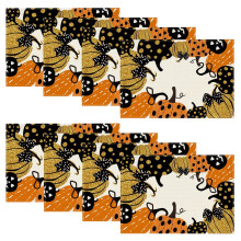 Smile Pumpkin Halloween Placemats Set of 8, 12x18 Inch Fall Pumpkin Table Mats for Party Kitchen Dining Decoration