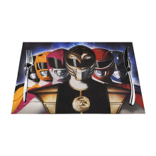 Power Rangers Pvc Woven Placemats 1/4/6 Pcs Wipeable Indoor/Outdoor Table Mats Washable Vinyl Place Mat For Dining Table, Set Of 1/4/6，12x18inch