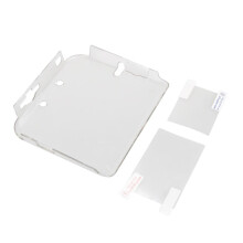 Custodia rigida in plastica trasparente Jixopn per 2DS + pellicola