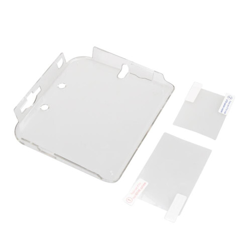 Custodia rigida in plastica trasparente Jixopn per 2DS + pellicola