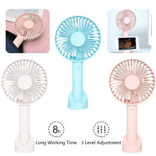 HAOAN Tragbarer Sommerventilator mit Handyhalterung, leiser Mini-Ventilator, USB-Ladefunktion, 3 Geschwindigkeitsstufen, einstellbar für Reisen im