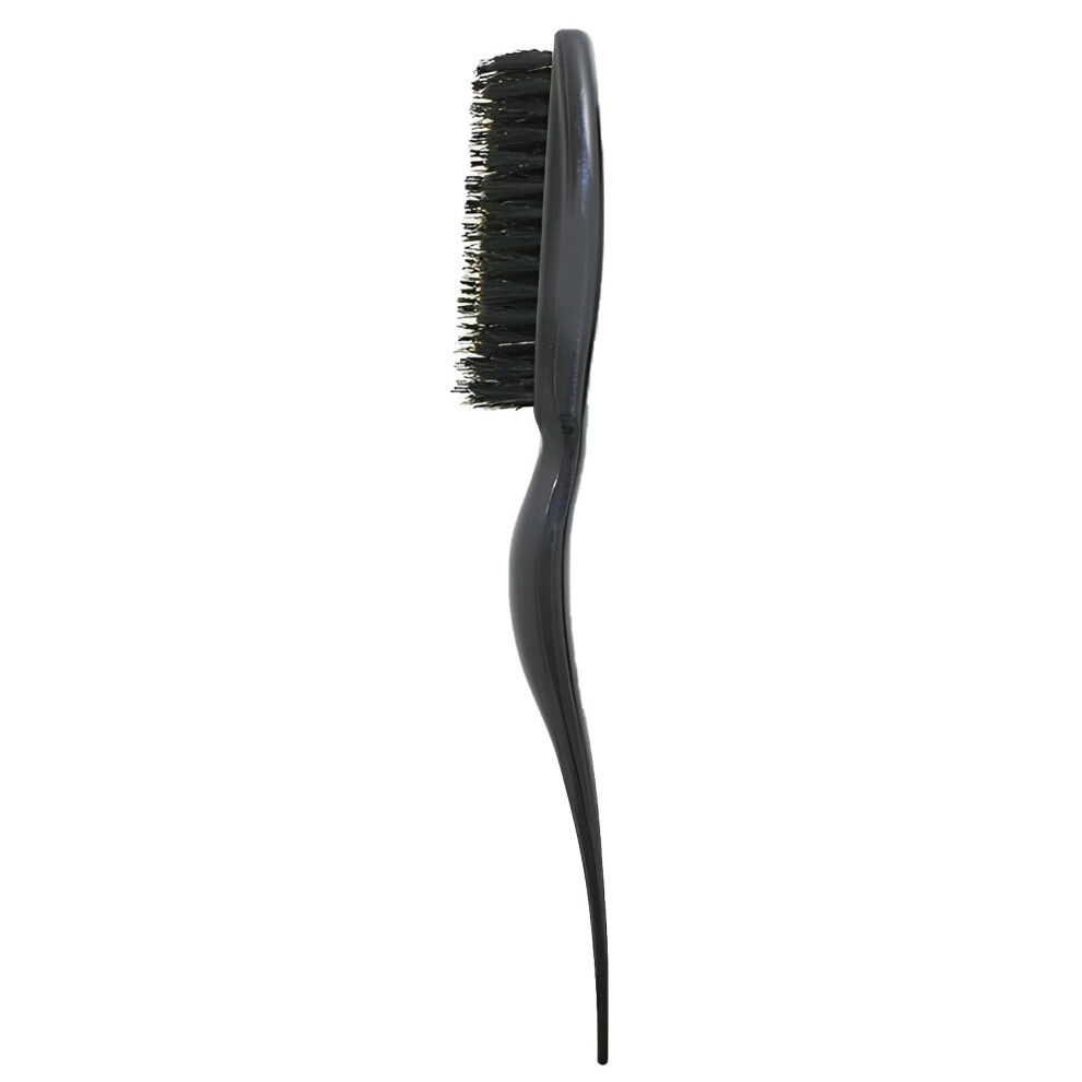 Black Boar Bristle Teasing Hair Brush With Tail Comb For Backcombing, Styling And Sectioning