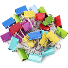 Clips para carpetas de 1,25 pulgadas, paquete de 25, clips medianos de colores para documentos, clips de oficina, clips para carpetas de colores