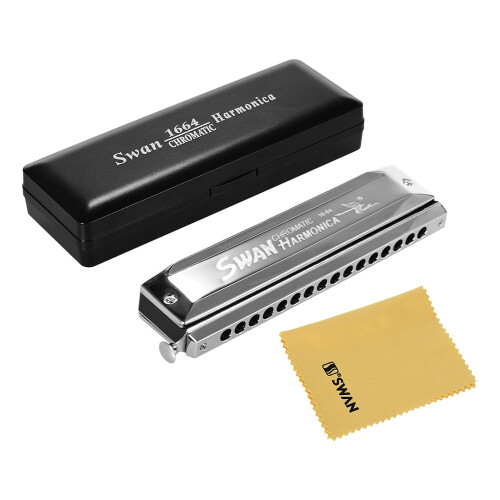 Swan SW-1664 Χρωματική Φυσαρμόνικα 16 Οπών C64 Tones με Θήκη Αποθήκευσης και Πανί 1