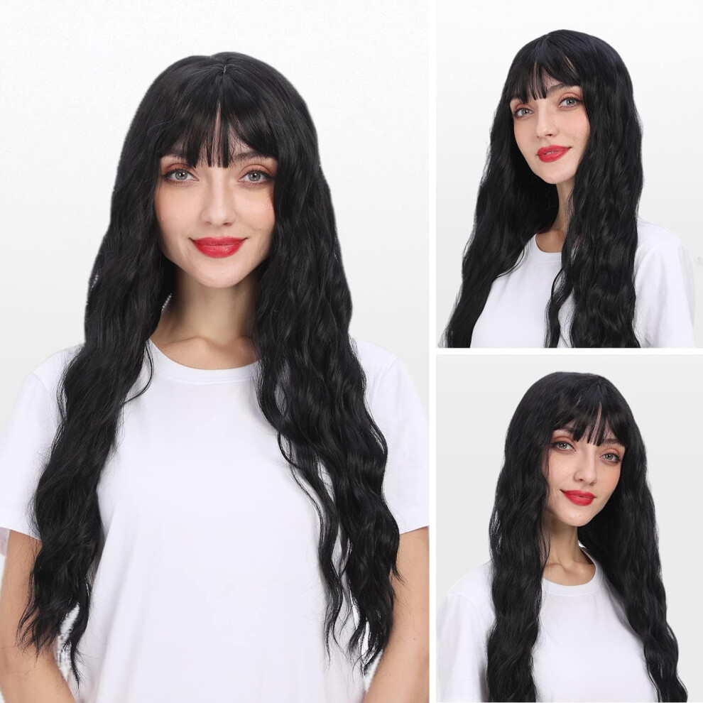 Clip in Bangs Human Hair Fringe Natural Seamless Look Heat Stylable Pink Wig for Women Cosplay