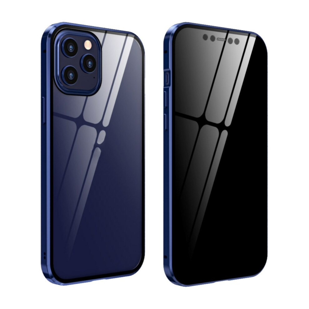 Anti-Spy 360 Full Body Case, Clear Double Sided Tempered Glass & Metal Bumper Privacy Cover For Compatible With Iphone 12/12 Max/12 Pro/12 Pro Max 9482828361661