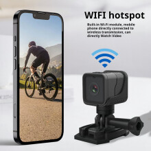 SUSUchens1080P HD-kompatibelt videokamera trådløst WiFi vanntett støvtett loopopptak actionsikkerhetsovervåking utendørs innendørs kamera svart