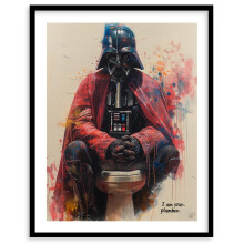 ASPORIC Imprimeu artistic pentru baie Star Wars - Poster în stil vintage cu Darth Vader, Stormtrooper, Yoda, 30x45 cm, fără ramă