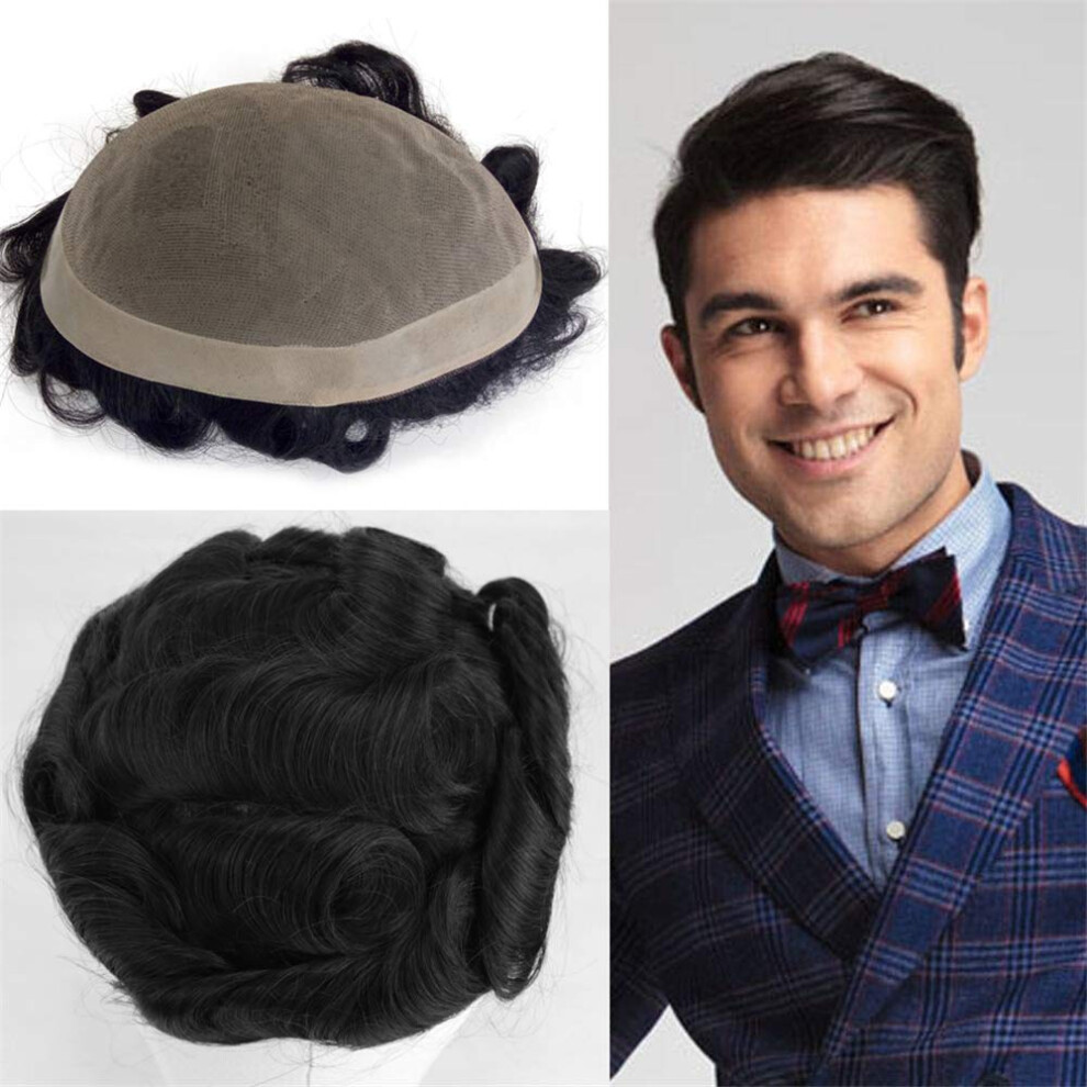 Unisex Men Hair Toupee 7X9 Durable Pu Base Human Hair Wig For Men With Natural Hairline And Low Shedding