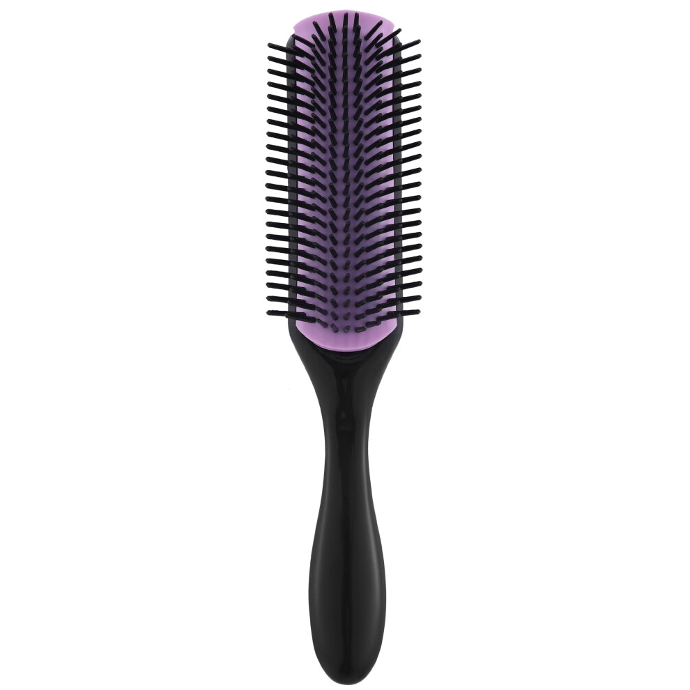 Purple Curly Hair Brush With Curl Defining Design And Gentle Detangling Pins, 9 Row Detangler