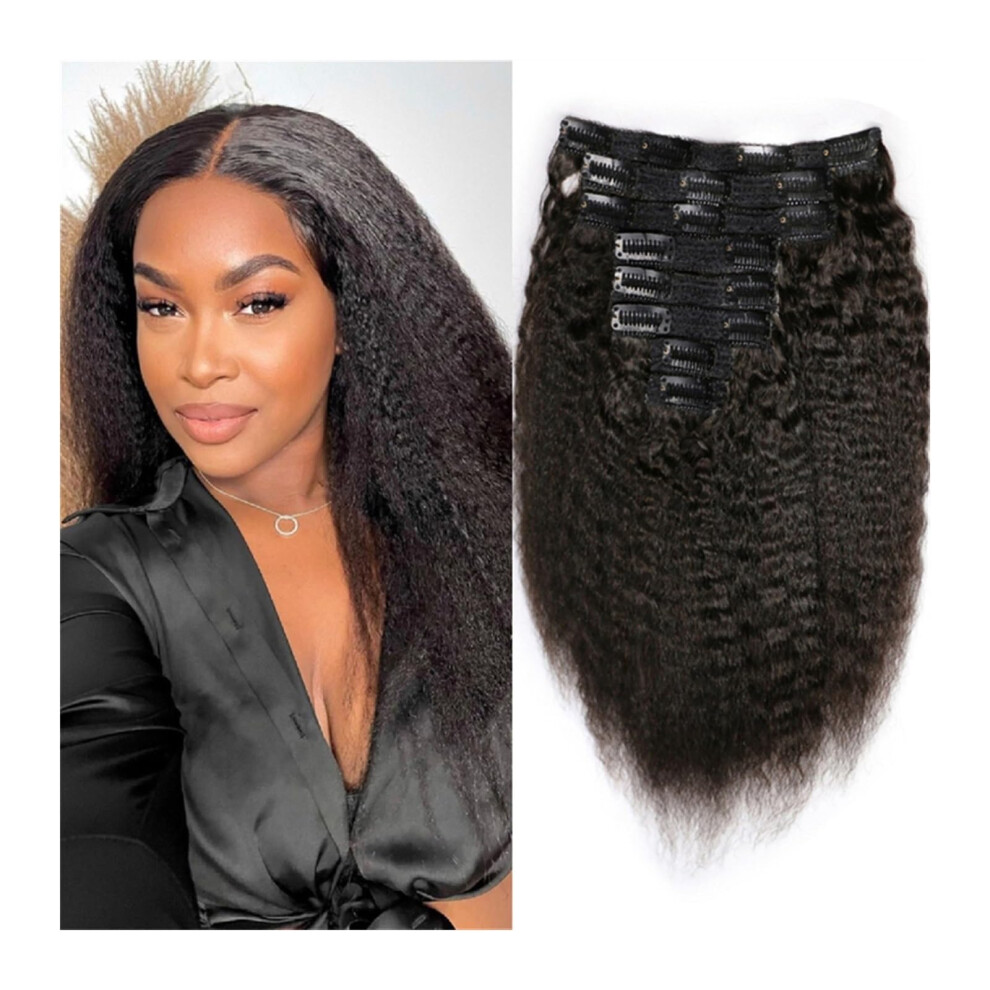 Clip in Hair Extensions 8pcs Deep Wave Curly Brazilian Double Weft Full Head Human Hair
