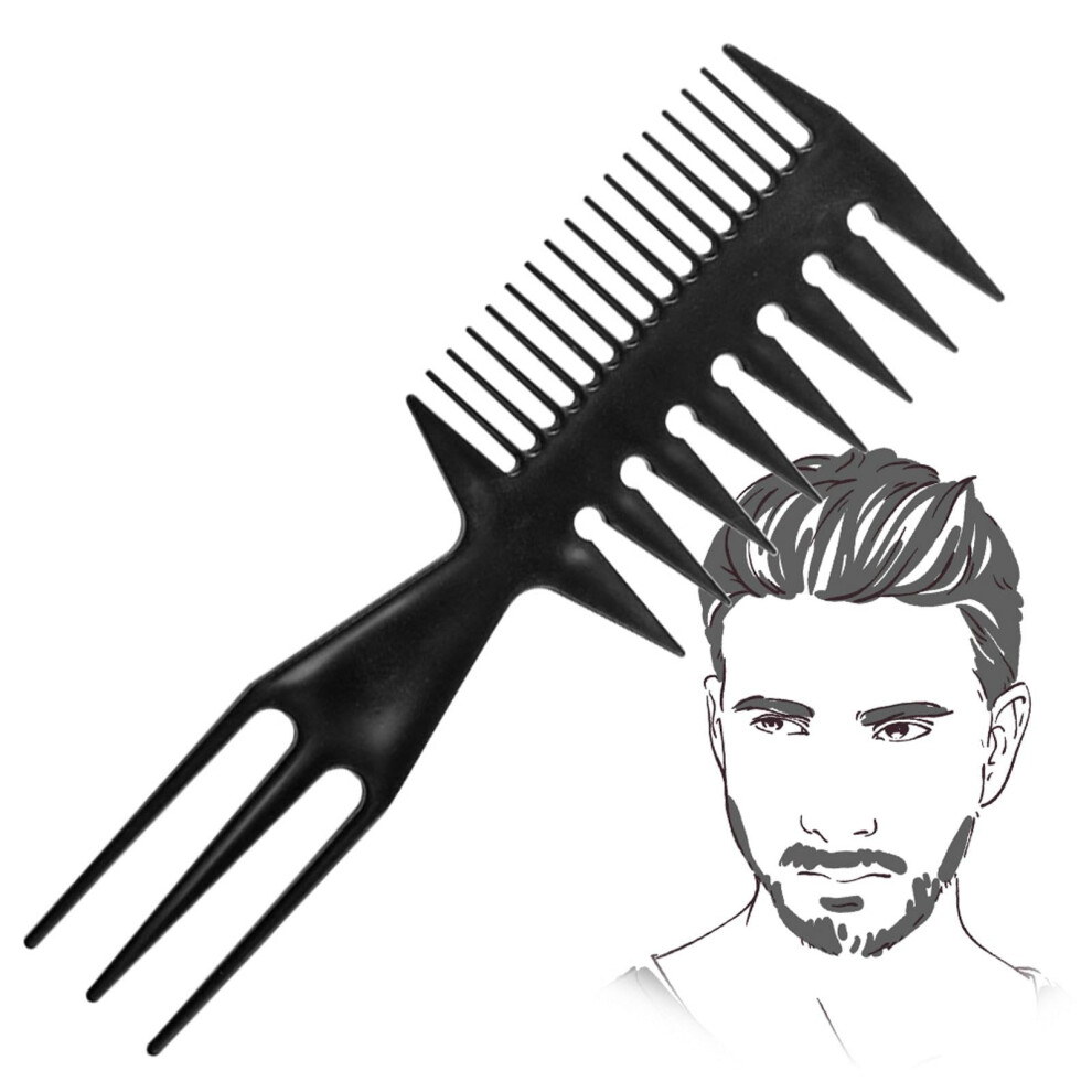 Unisex Black 3In1 Hair Styling Comb With Precise Sectioning Edge, Vintage Barber Comb For Men, Compact Antistatic Design (, 7.87 X 1.69In)
