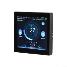 Smart Water Underfloor Heating Thermostat with 4Inch Color Display, APP Control, Weekly Programmable for Gas Boiler (Black)