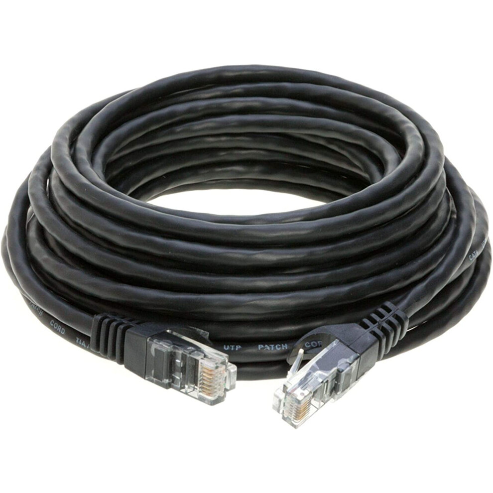 Ne 75Ft Cat5e Ethernet Network Patch Cable Internet Wire For Modem, Router, Pc, Tv, Consoles Black 9482726593010
