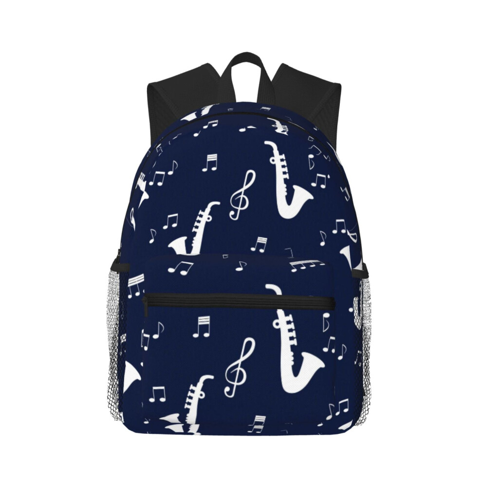 Music Notes Saxophones Backpack Laptop Backpacks Travel Hiking Bag Business Backpacks For Women Men 9482726593140