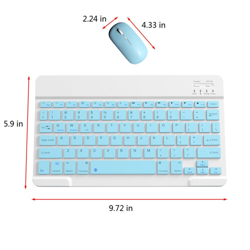 Wireless Keyboard & Mouse Combo, Portable Mini Bluetooth for Android, Windows, PC, Tablet, compatible with iPad, Gift for College or Friend 2