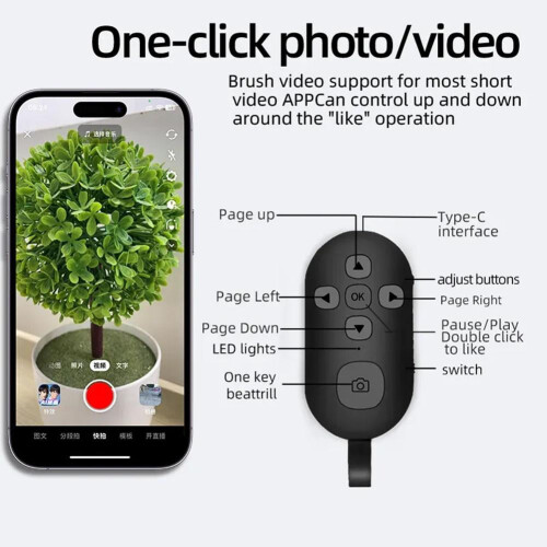 LZYWOD Wireless Bluetooths Remote Control Button For Androids Shutte 4 Ios System E5X8 1
