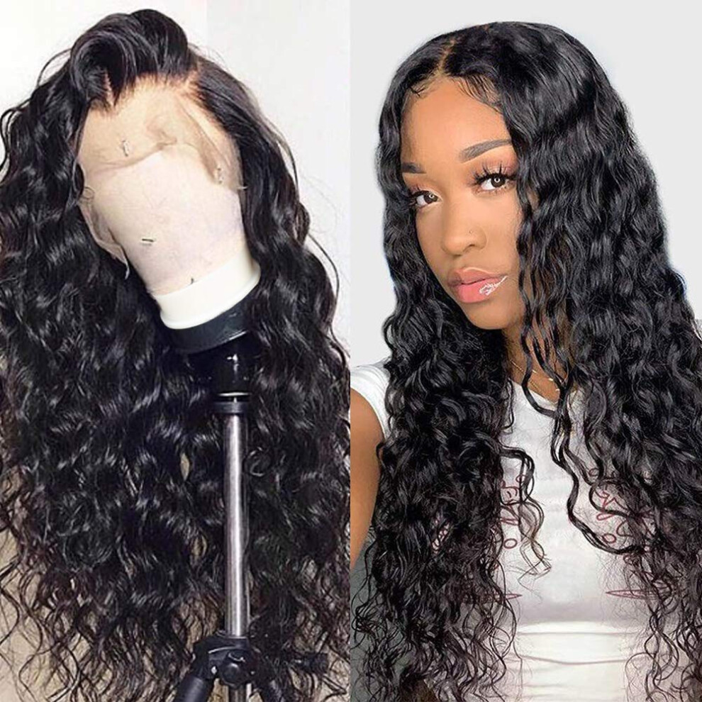 Unisex Human Hair Lace Front Wig 13X4 Brazilian Virgin Hair Pre Plucked With Baby Hair 150% Density 14 Inch