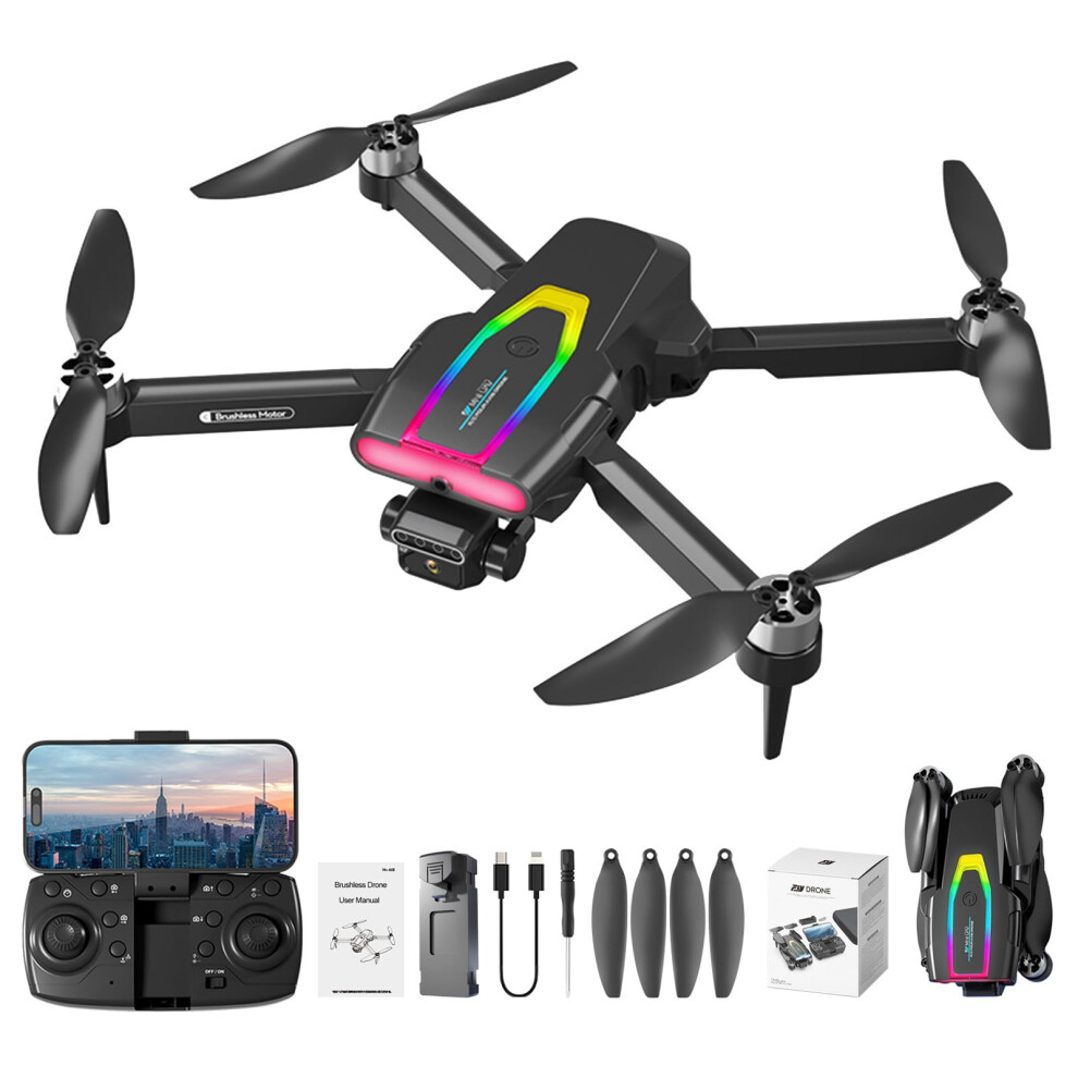 Rnemite-Amo Mini Drone With Camera, Fpv, 2.4G Rc, Altitude Hold, Obstacle Avoidance, Led Lights, Brushless Motor Drones 9175034954641