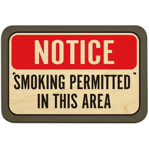 Notice Smoking Permitted In This Area Sign