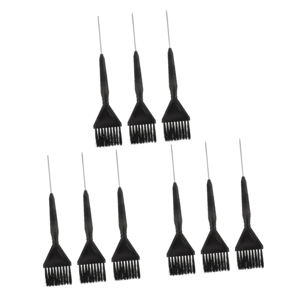 9pcs Professional Hair Dye Brush Set with Tail Comb for Salon Precise Color Application Random Color