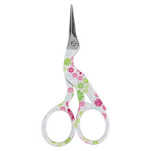 Eatbuy Embroidery Scissors, Beautiful Crane Shape Scissors Colorful Practical for Sewing for Tailor for Home for Craft Lovers(Pink flowers on white)