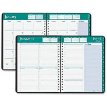 Express Track Planner: Jan-Jan, 1.1 Year, Weekly/Monthly, 8.5"x11", 8 AM-5 PM, Double Page, Black Leather-Paper, Compatible with Express Track System