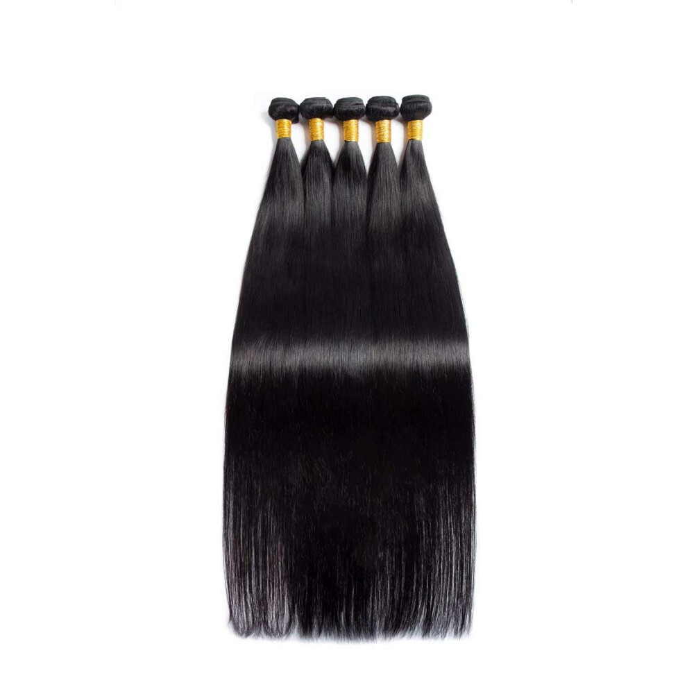 Unisex Black Brazilian Virgin Hair Extensions 10A Straight 3236 Inch Human Hair Bundles Natural