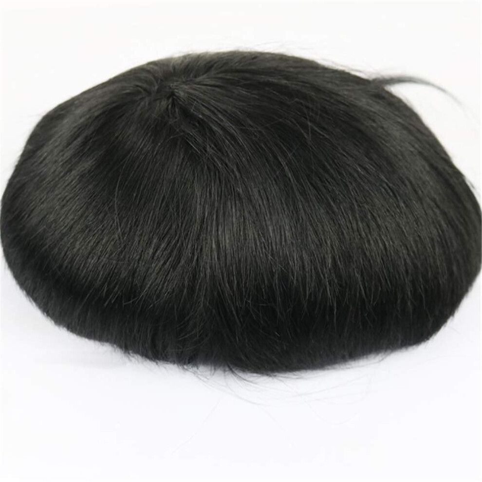 Unisex Men's Hairpiece 6X8 Mono Base Toupee Brazilian Remy Human Hair Natural Look Breathable Wig
