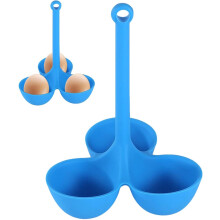 Silicone Egg Steamer Tray, Heatproof 3-Grid Poaching Holder for Healthy Cooking & Meal Prep, Easy Clean - Compatible with steamer pots