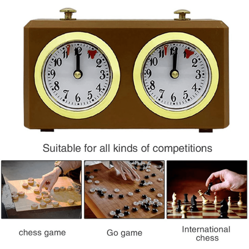 2X Mechanical Chess Clock Analog for Chess Game Timer Clock Official Clocks No Battery Needed 2