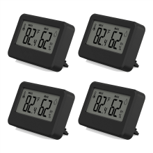 4PCS Digital Hygrometer and Thermometer, Reptile Thermometer with Magnetic & Tablestand, Temperature and Humidity Black
