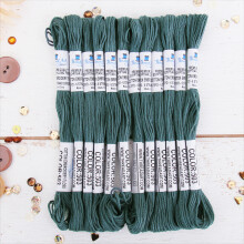 12 Skeins ThreadArt Premium Egyptian Cotton Embroidery Floss | Dk Antique Grey | 6-Strand Divisible 8.75yd Each for Hand Embroidery, Cross Stitch,