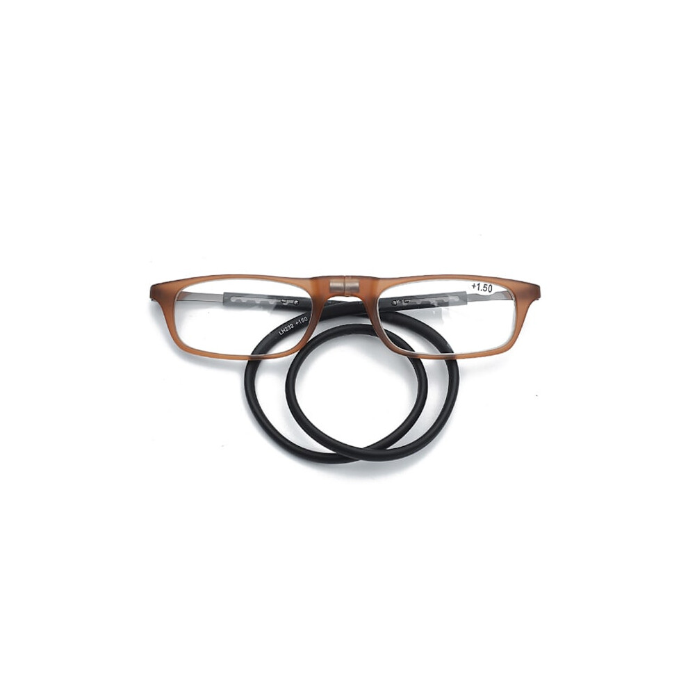 Magnetic Reading Glasses with Elastic Senil Cord (+1.0-+3.5) Brown / Black +3.5