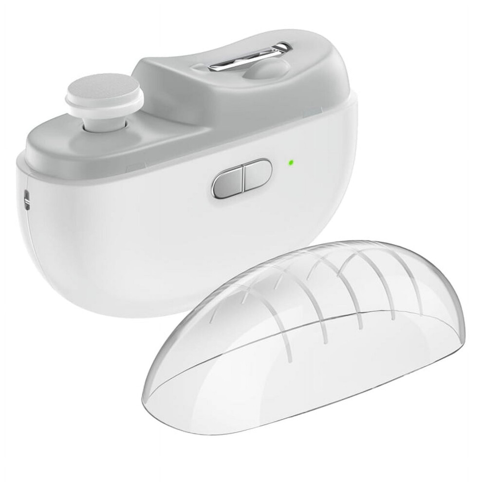 Electric Automatic Nail Clipper With & 2 Speeds, Fingernail Cutter And Polisher Nail Scraps Storage Rechargeable Light