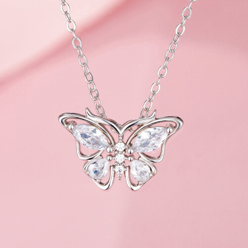 Σετ 2 τεμαχίων/Σετ κολιέ, σκουλαρίκια με λαμπερά στρας, μενταγιόν σε σχήμα 2